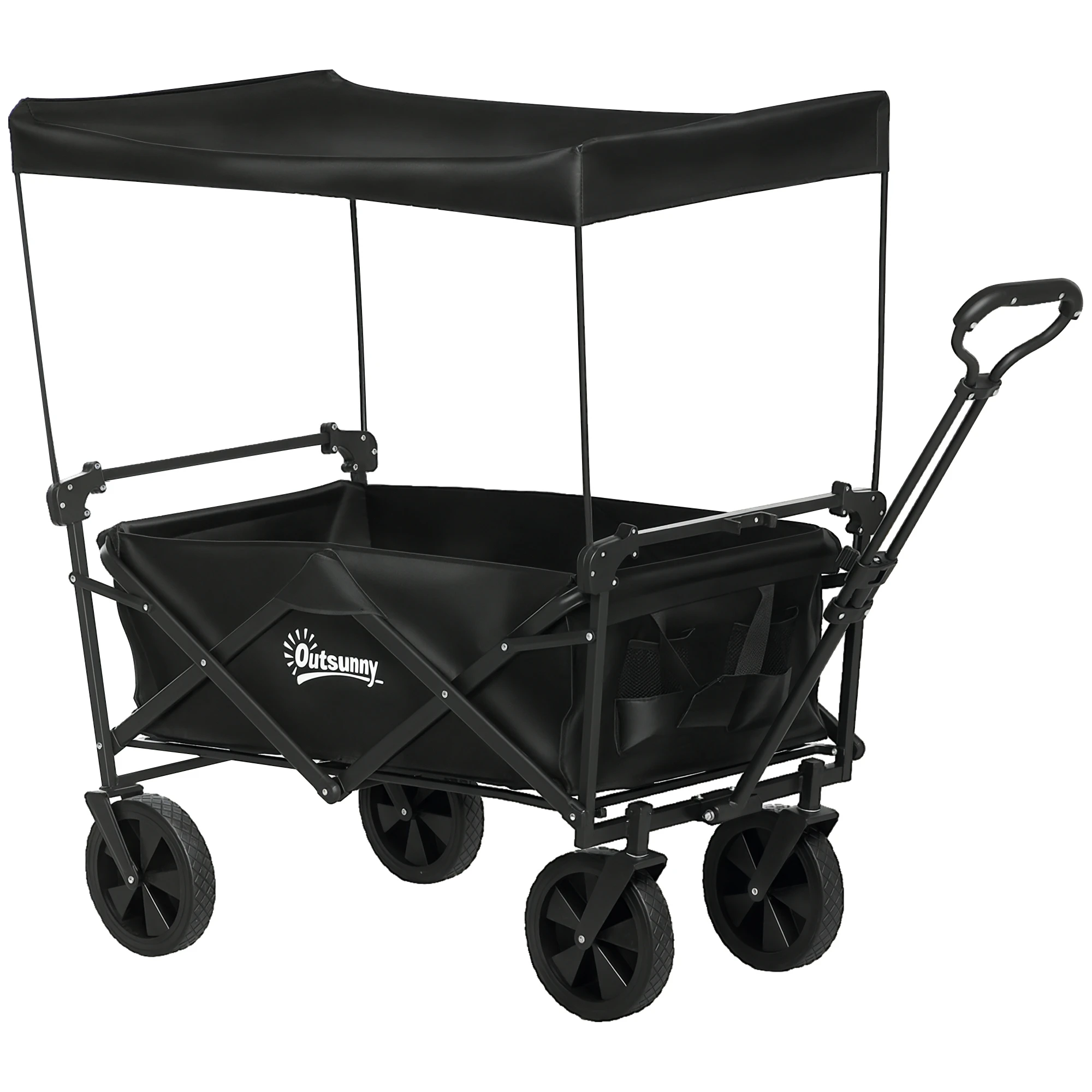 Outsunny Carro de Jardín con Toldo Desmontable Carga 100 kg