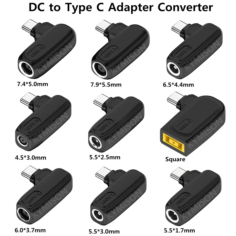 65W 100W DC Universal Laptop Charger to USB C Type C PD Trigger Power Adapter Connector Converter for MacBook Xiaomi Samsung