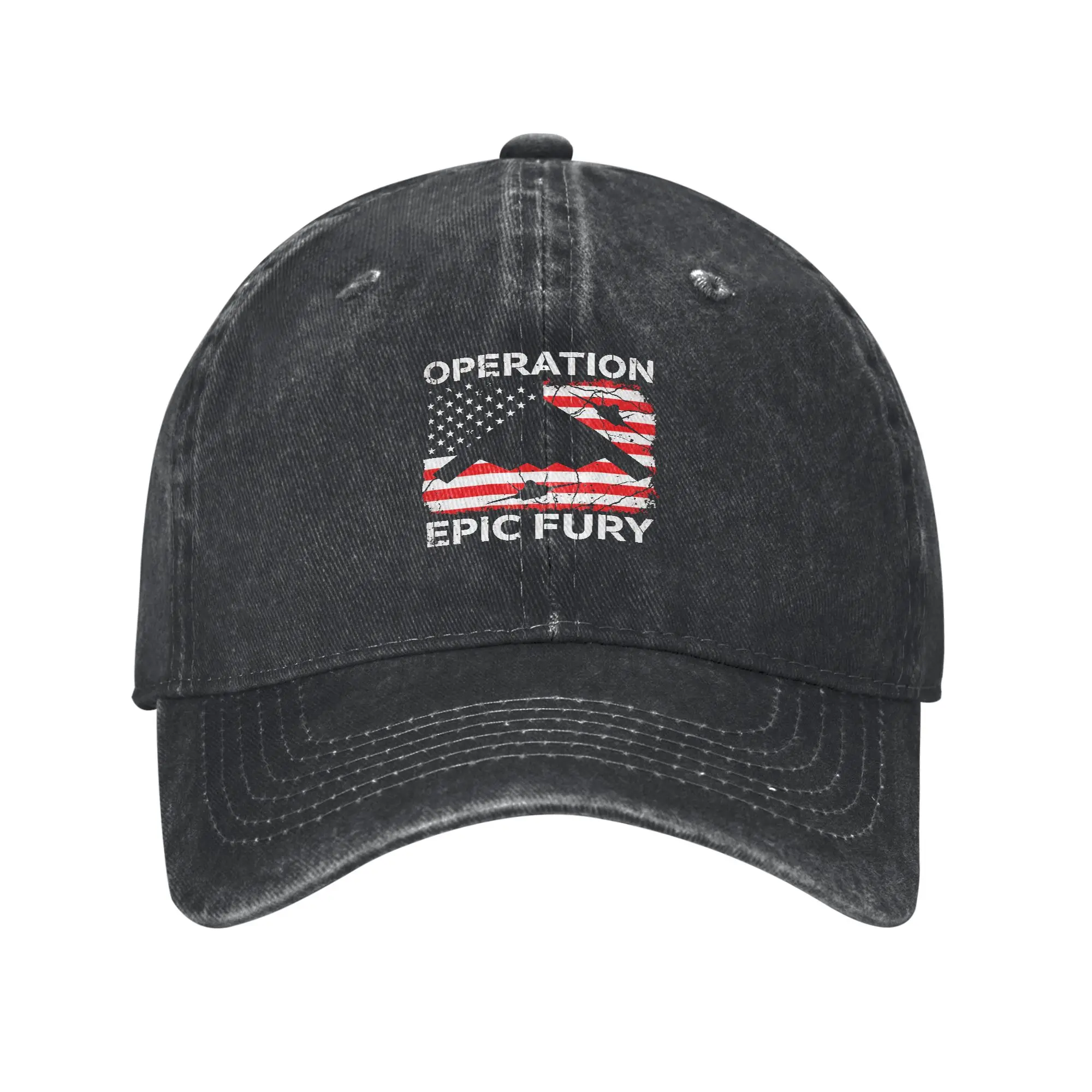 

Washed Baseball Cap Operation Epic Fury Summer Trucker Hat For Men Adult Casual Outdoor Sports Sun Snapback Cap
