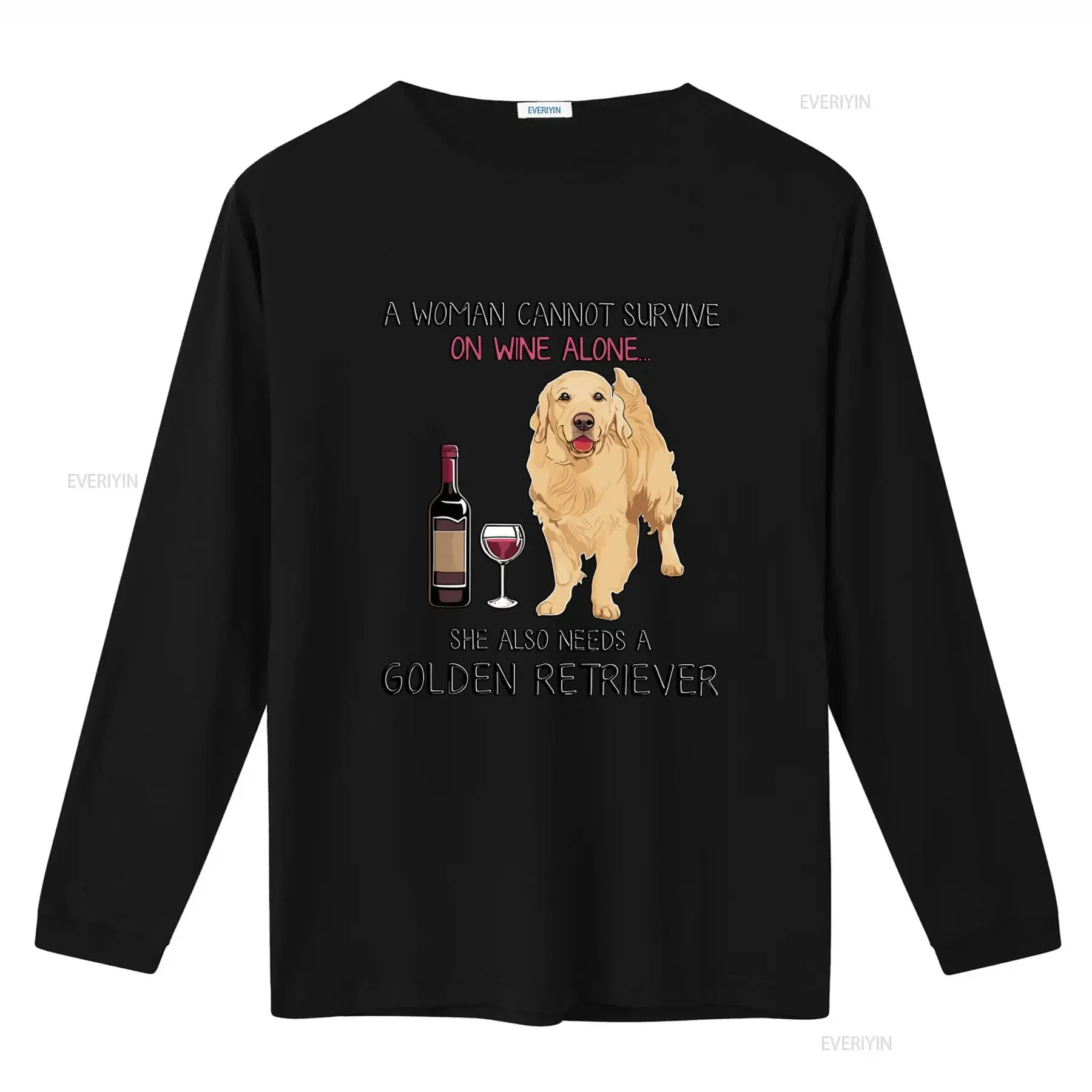 A Woman Cannot Survive On Wine Alone She Also Needs Golden Retriever T Shirt vintage Washed homme Slightly Stretched Breathable