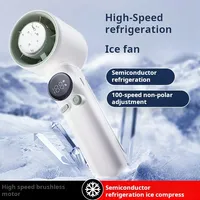 100-Speed High-Speed Handheld Fan with Stepless Wind Adjustment 4000mAh Battery Fast Cooling with Ice Pack LED Battery Indicator