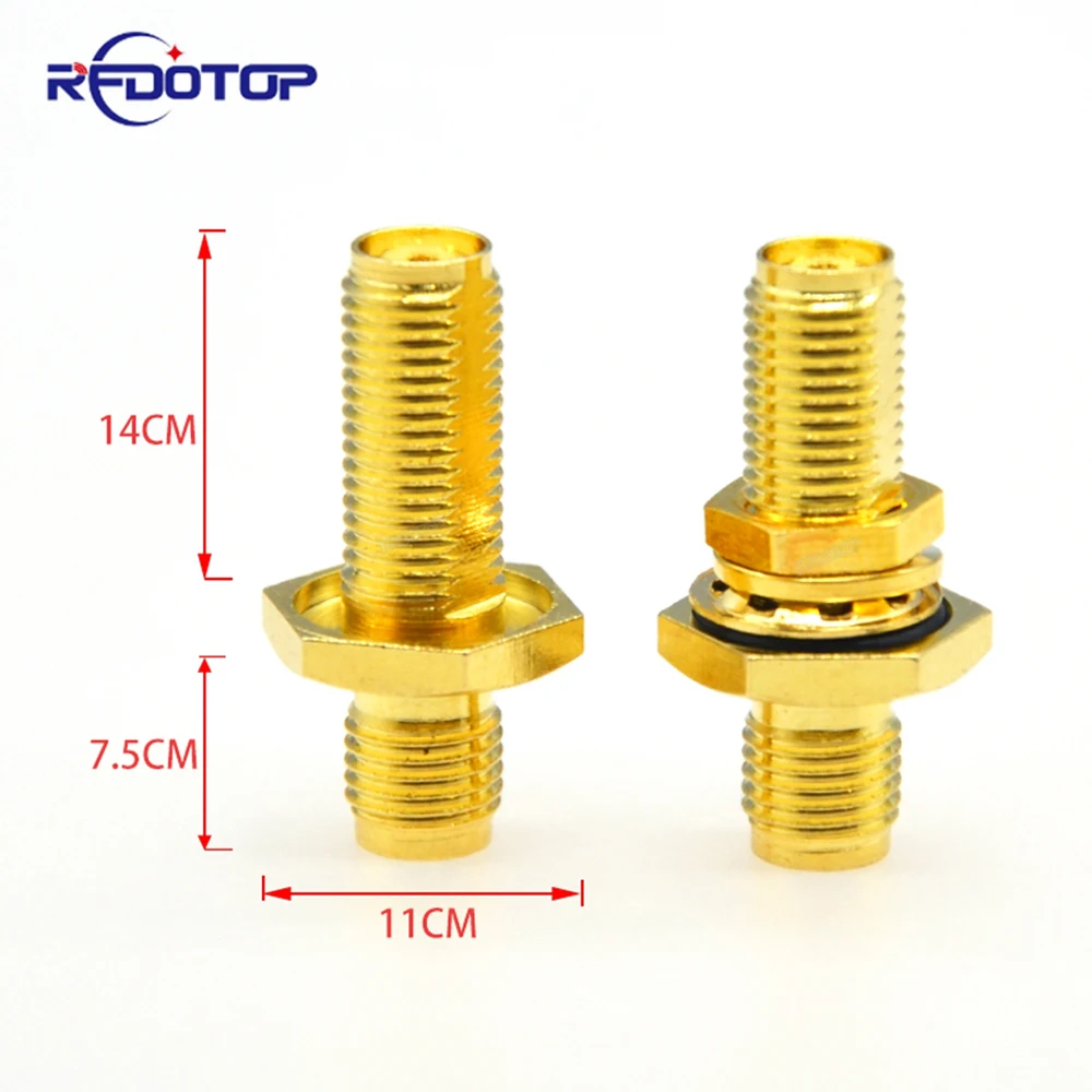 10Pcs/Lot Waterproof SMA Female Jack to SMA Female Bulkhead Straight Adapter for Raido Antenna 50 Ohm RF Connector