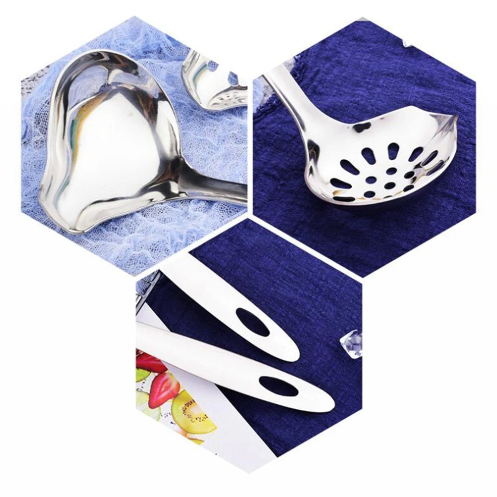 

2Pcs Stainless Steel Soup Spoon Hot Pot Colander Set Rustproof Long Handle Large Scoop Kitchen Restaurant