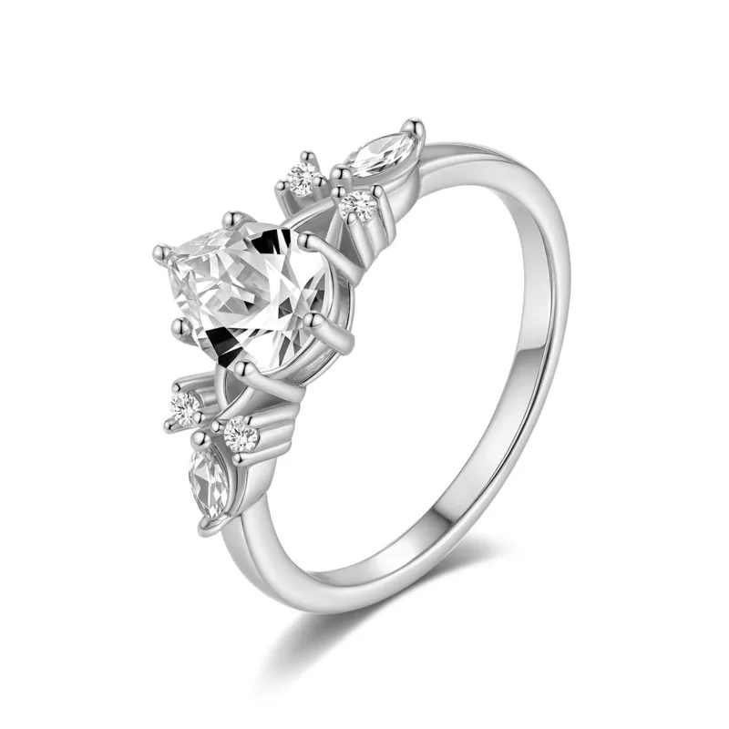 S925 Silver 1.25 Carat Teardrop-Shaped Moissanite Ring for Women, Unique Design with Elegant Style