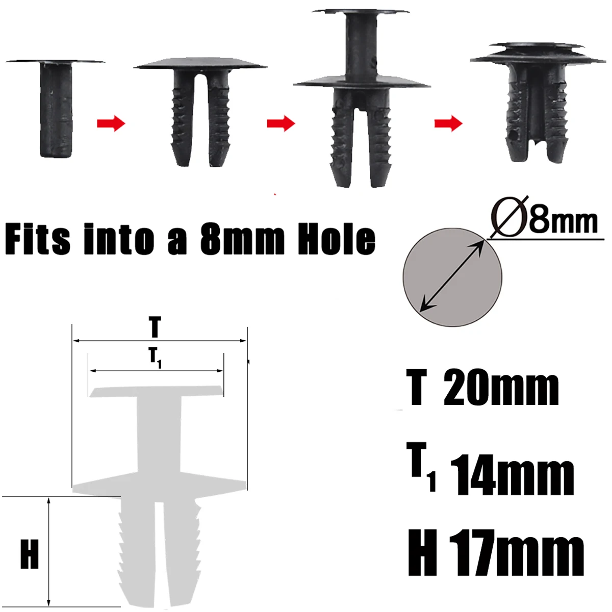 10Pcs For Benz W201 W204 C209 W211 X204 W140 R230 Boot Wheel Arch Lining Panel Clip Side Skirt Engine Undertray Carpet Rivet