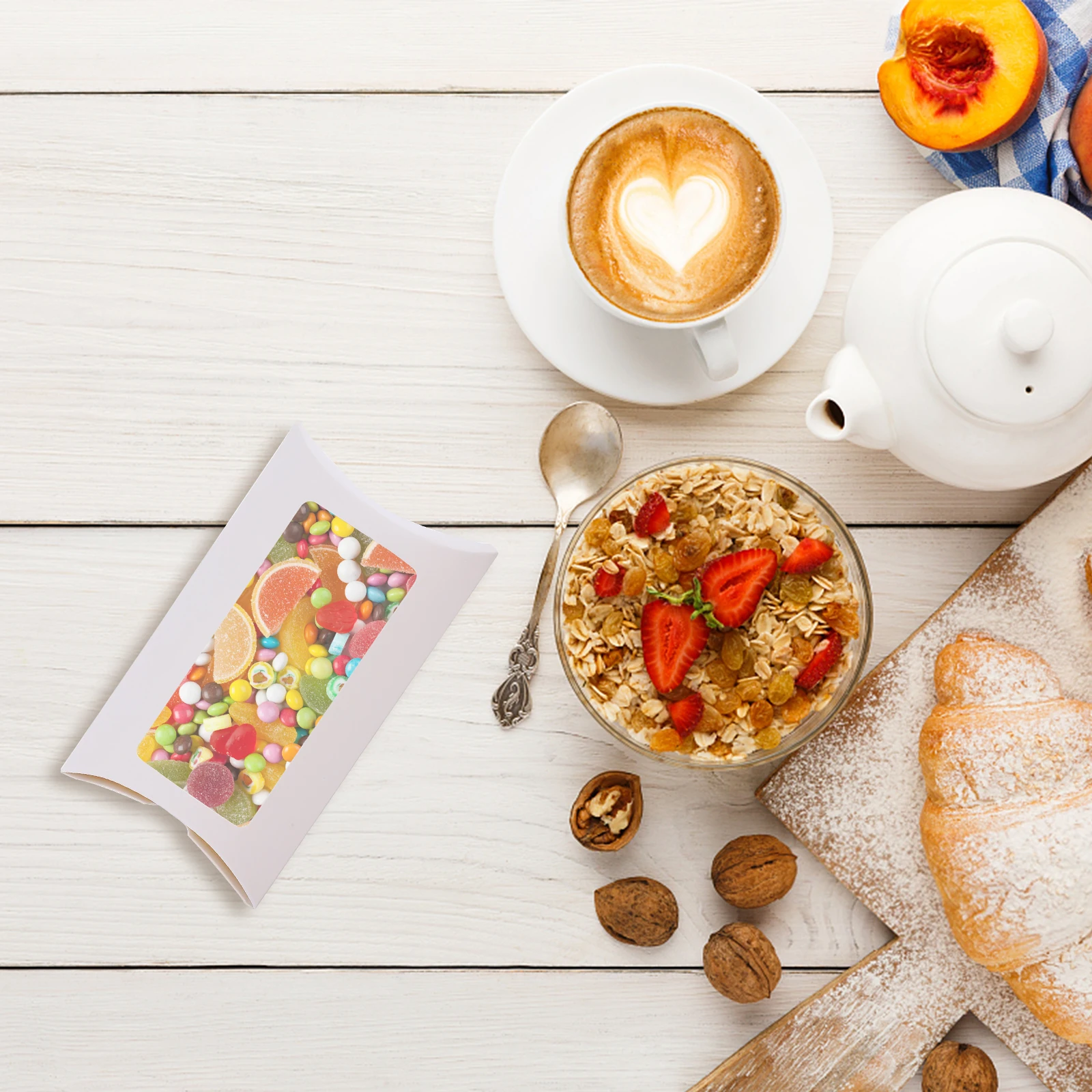 

10Pcs Unique Candy Boxes Clear Window Present Boxes Exquisite Gift Packaging Fine Workmanship Good Texture Cards Paper Candy Box