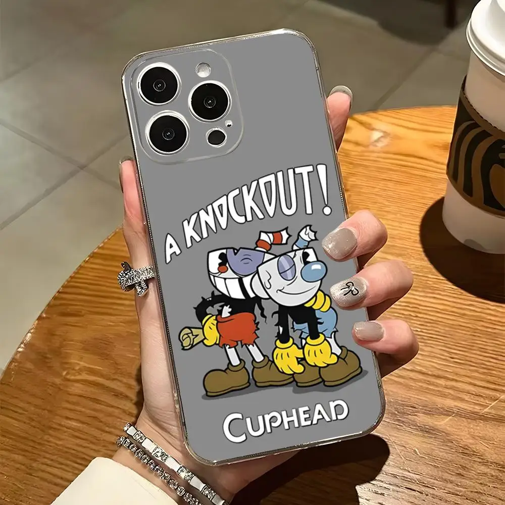 Cuphead Poster Phone Case For Iphone 15 Pro Max 14 16 Plus 11 12 Mini 13 Pro 7 8 X XR XS SE Transparent Back Cover