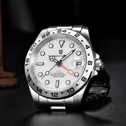 Reloj Mecánico Automático GMT para Hombre, Diseño Pagani 2025, Nuevo Modelo, Zafiro de Primera Calidad, Acero Inoxidable, Resistente al Agua 10 Bar, BGW