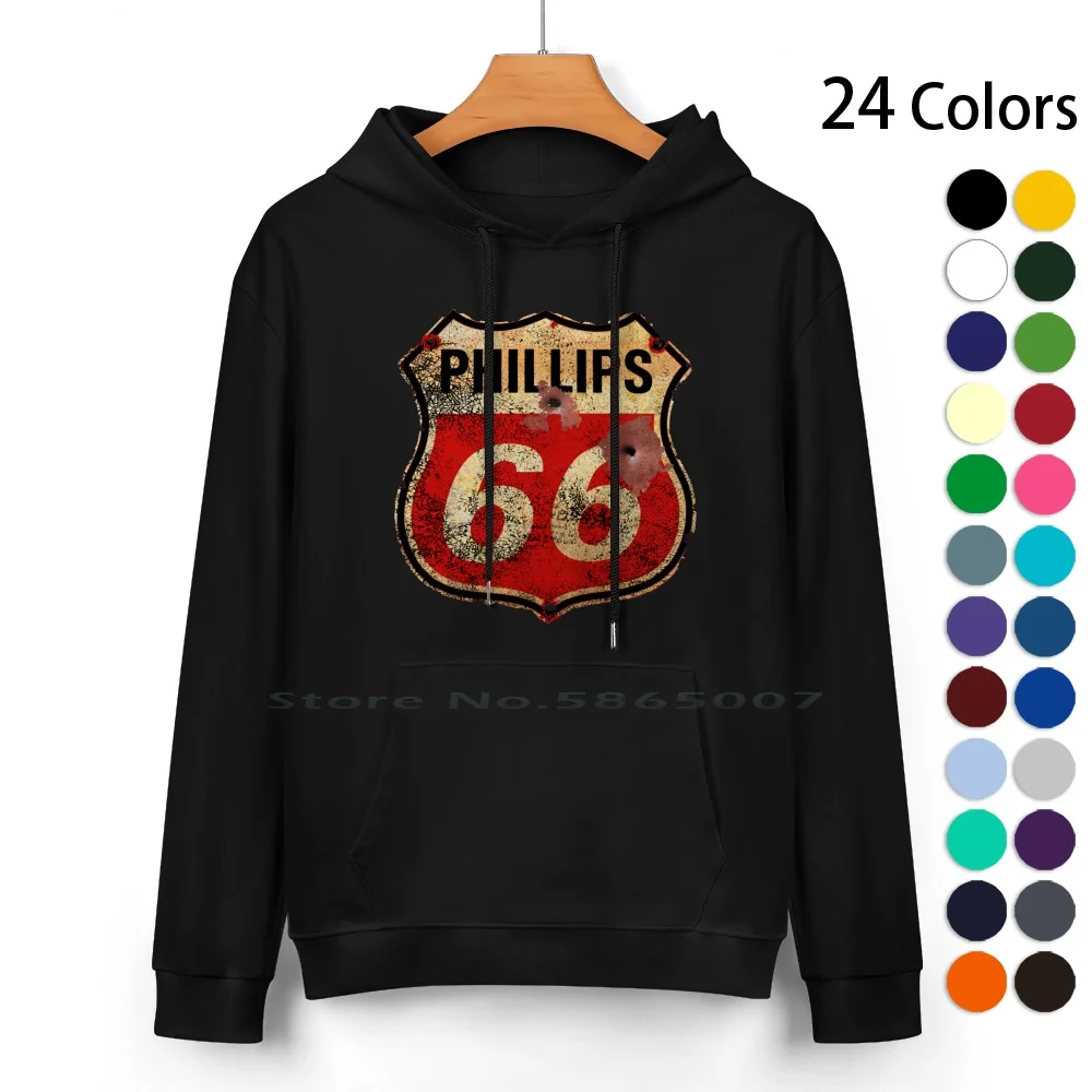 เสื้อสเวตเตอร์มีฮู้ดแขนยาวทำจากผ้าฝ้ายแท้ของ Phillips 66มี24สีป้ายโลหะเคลือบสำหรับ Gas Oli วินเทจ