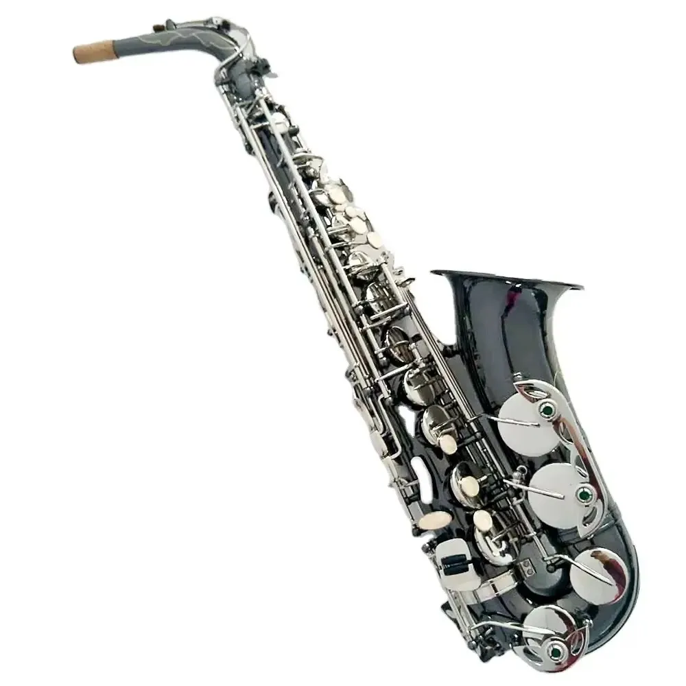 Eb Alto Saxophone Antique Black Nickel Plated OEM Custom For Advanced Musicians Stage Performance
