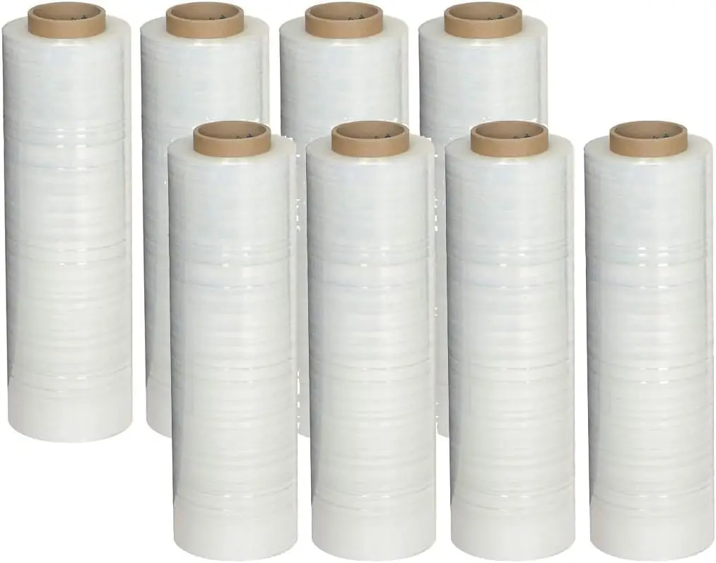 

Primepack Heavy Duty Stretch Wrap | Clear Plastic Shrink Wrap for Moving and Pallet Wrapping | 80 Gauge Thick | 18" x150