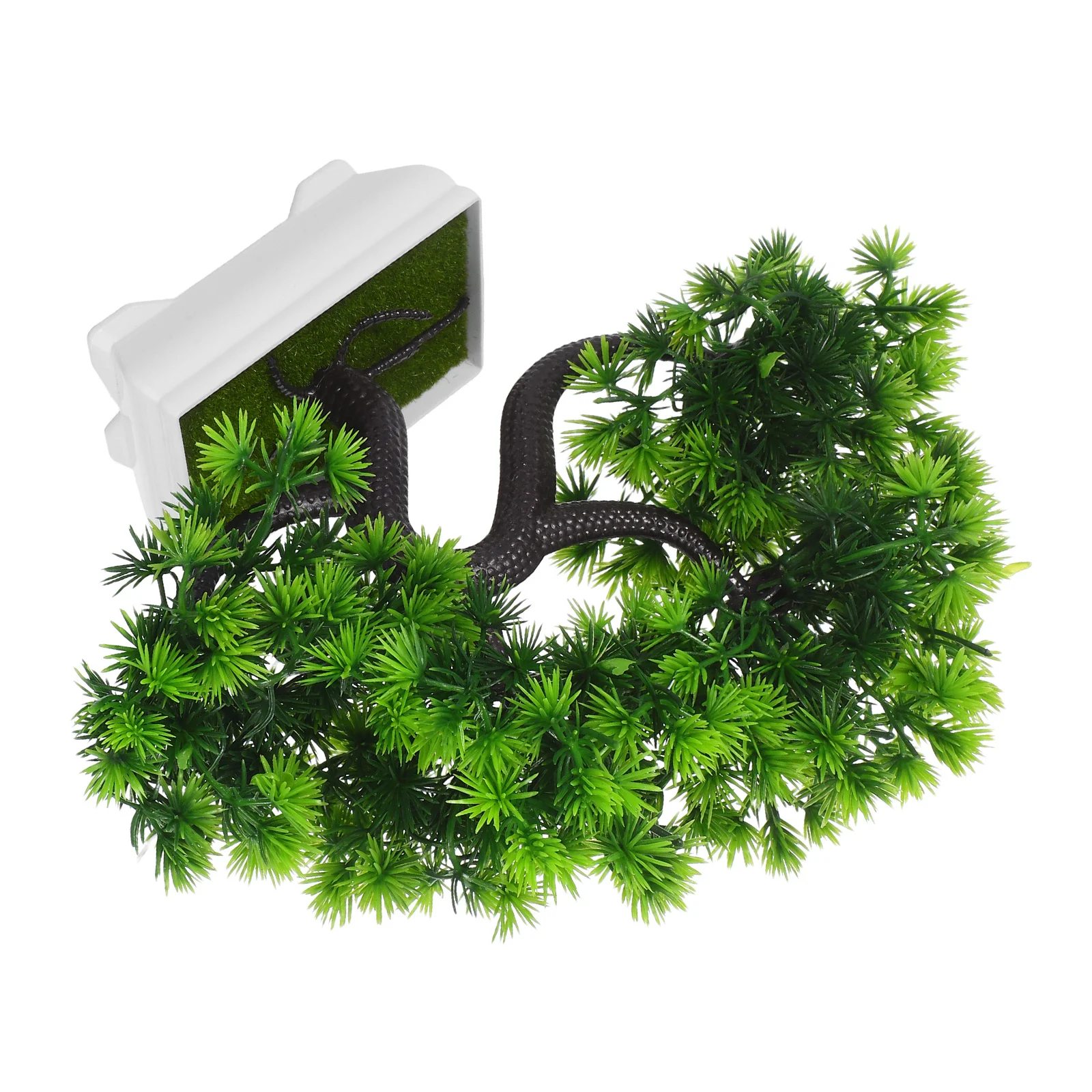 

1pc Simulation Pine Greeting Guests Potted Plant Plastic Fake Bonsai Tree Bright Green Mini Artificial Decor For Home Office