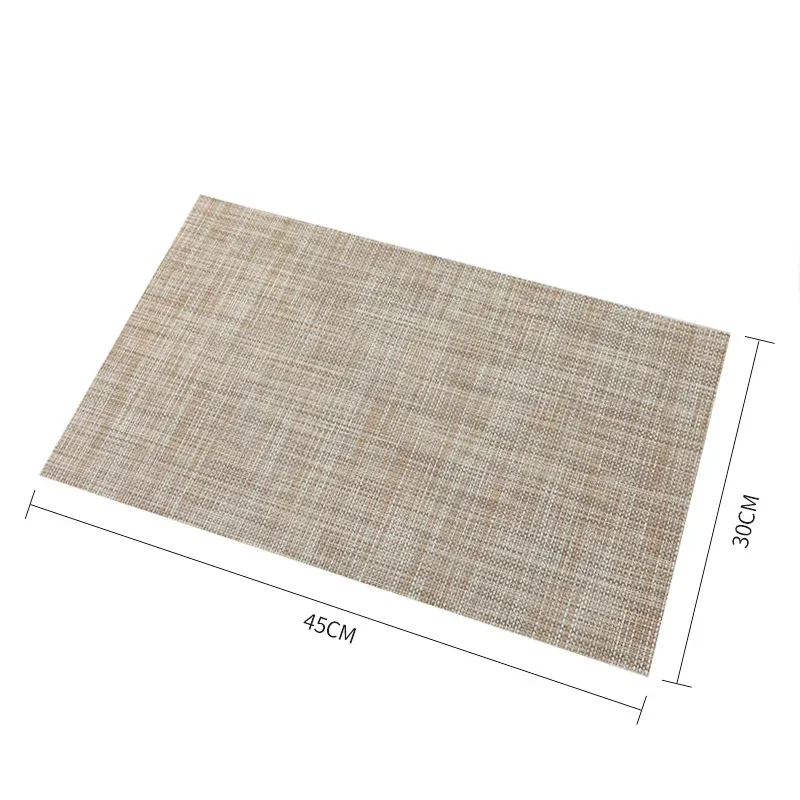 Place Mats Washable Easy To Clean Vinyl Dining Table Pads Durable PVC Weave Table Mats for Camp Party Hotel Home Decor