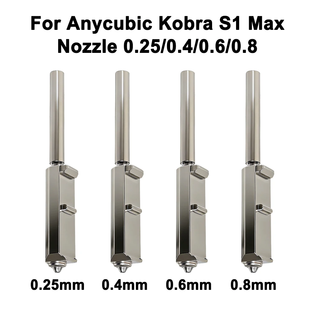 

For Anycubic S1 Max Nozzle Bimetallic Hot End Nozzles Print Head Assembly0.25/0.4/0.6/0.8mm for Anycubic Kobra S1 Max Accessorie