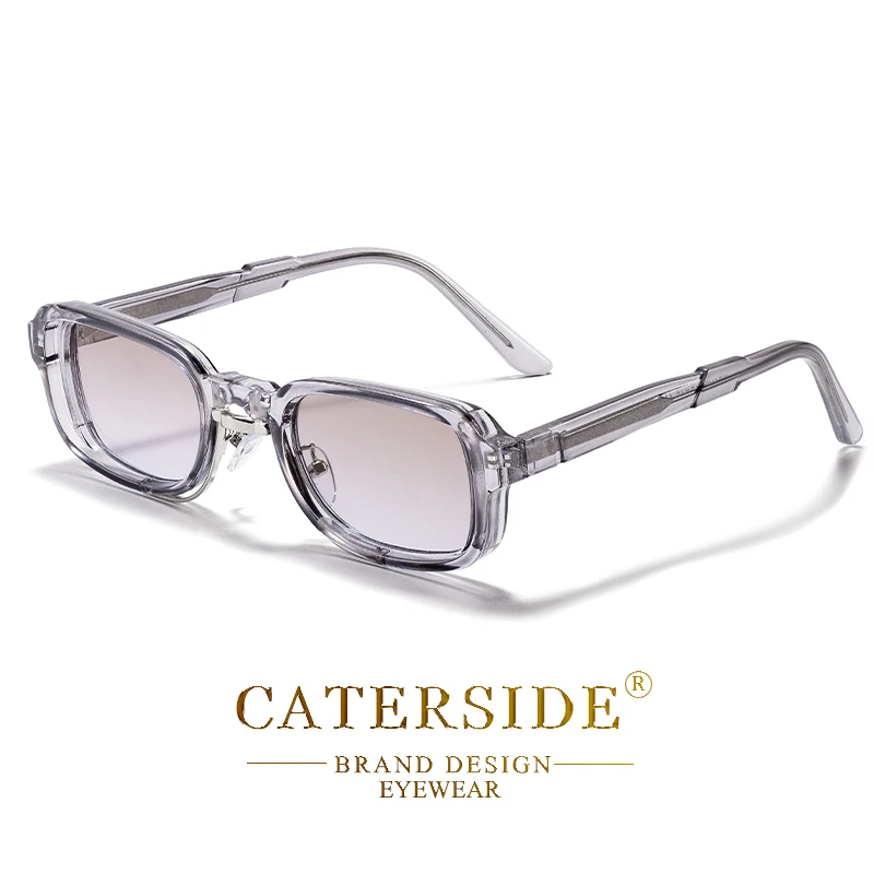 CATERSIDE Retro-Sonnenbrille für Herren, quadratisch, kleiner Rahmen, weiches Nasenstützdesign, Sonnenbrille für Damen, Outdoor-Reise- und Fahrbrille – Detail 13