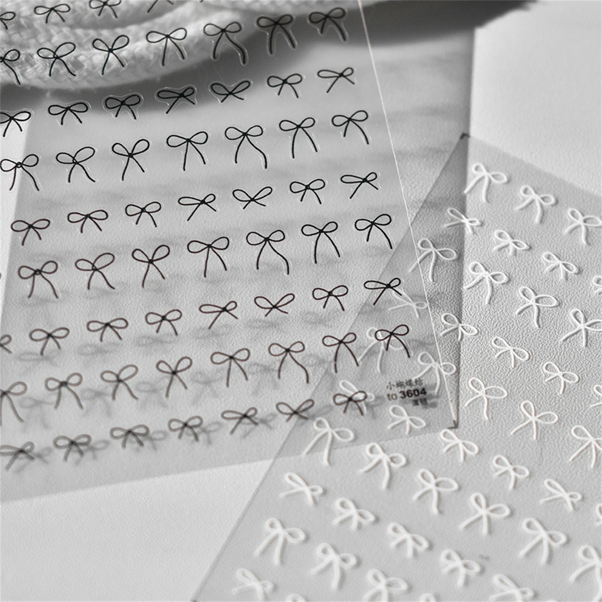 1pcs 5D Japanese Fashion Cartoon Mini Bow Nail Art Stickers Red Black White Ribbon Nail Decorations Decals DIY Nail Accessories image 4