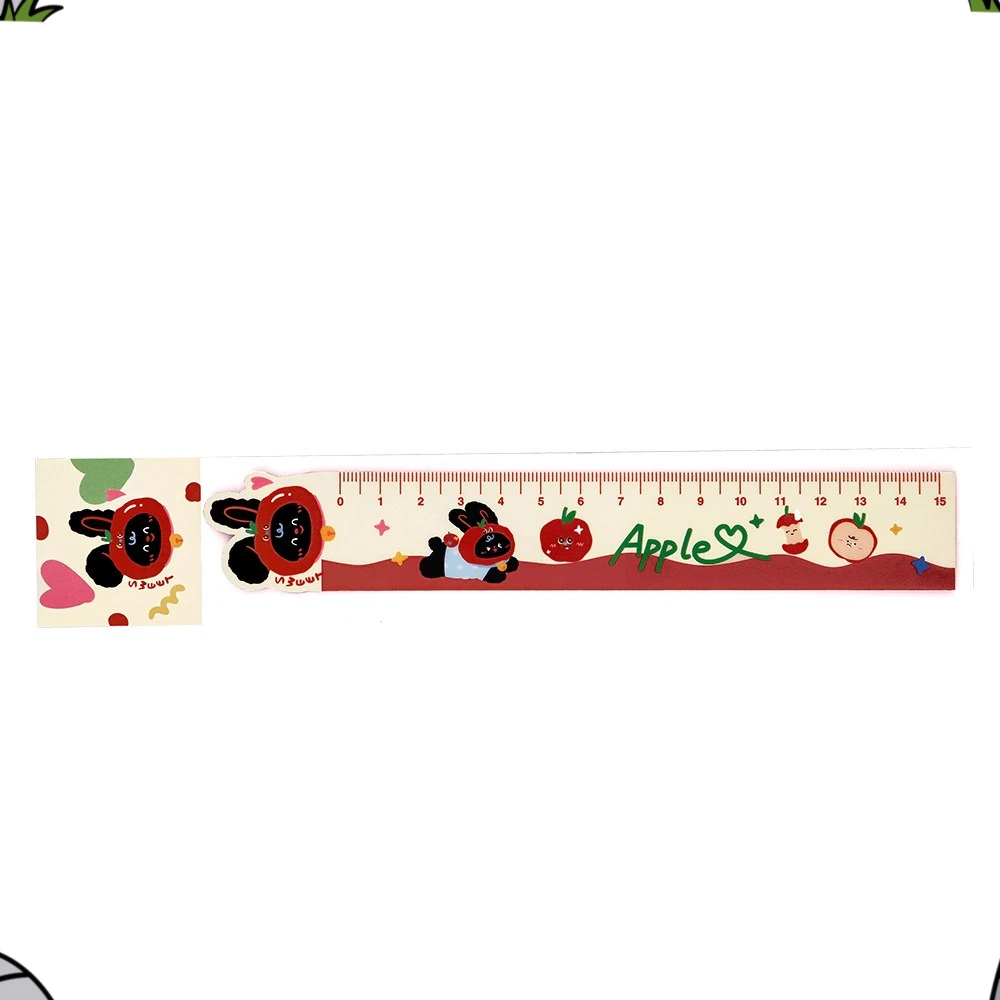 12 Pcs Ins Rabbit Magnetic Bookmark Rulers Student Cute Shaped Painting Ruler Creative Cartoon Stationery Bookmark