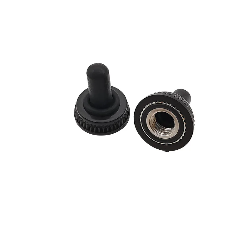 10Pcs/lot 6mm Shaft Hole Mini Rocker Toggle Switch Covers Waterproof Cap Dust Cover WPC-05 Threaded Black
