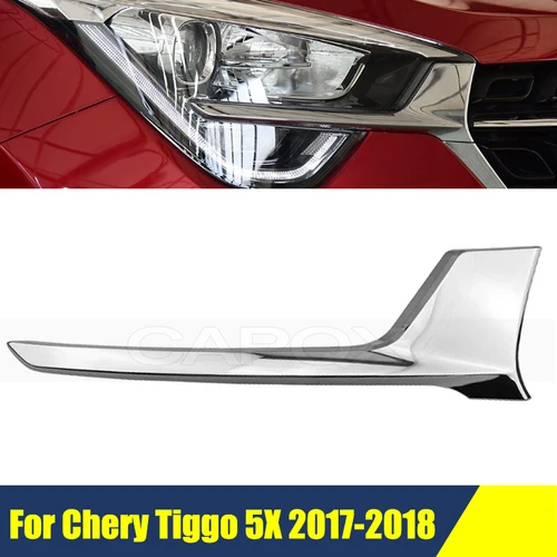 Imagen 2 del producto Tira embellecedora de faro delantero para Chery Tiggo 5X 2017-2018 faro delantero tira decorativa ABS cromado