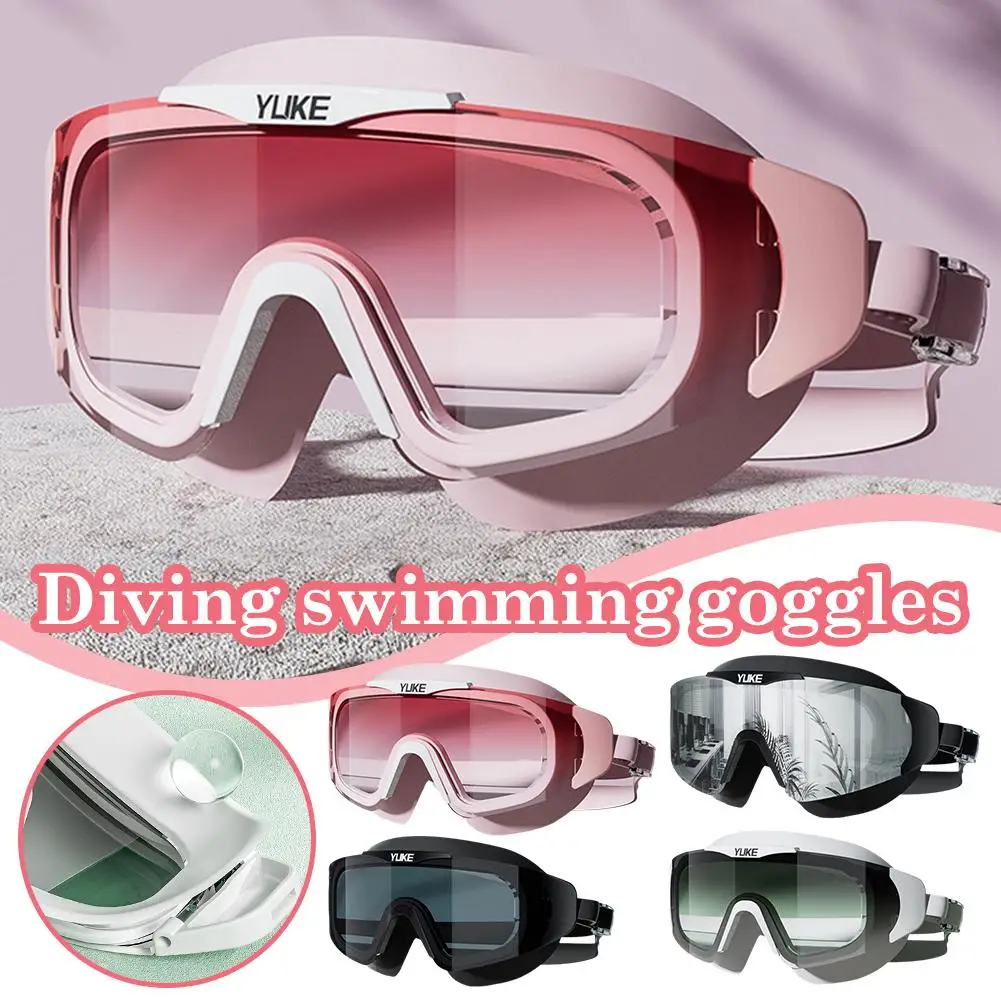 1pc Swimming Goggles For Adult Men And Women High-Definition Waterproof And Anti Fog Electroplating Large Frame Swimming Go T1S9