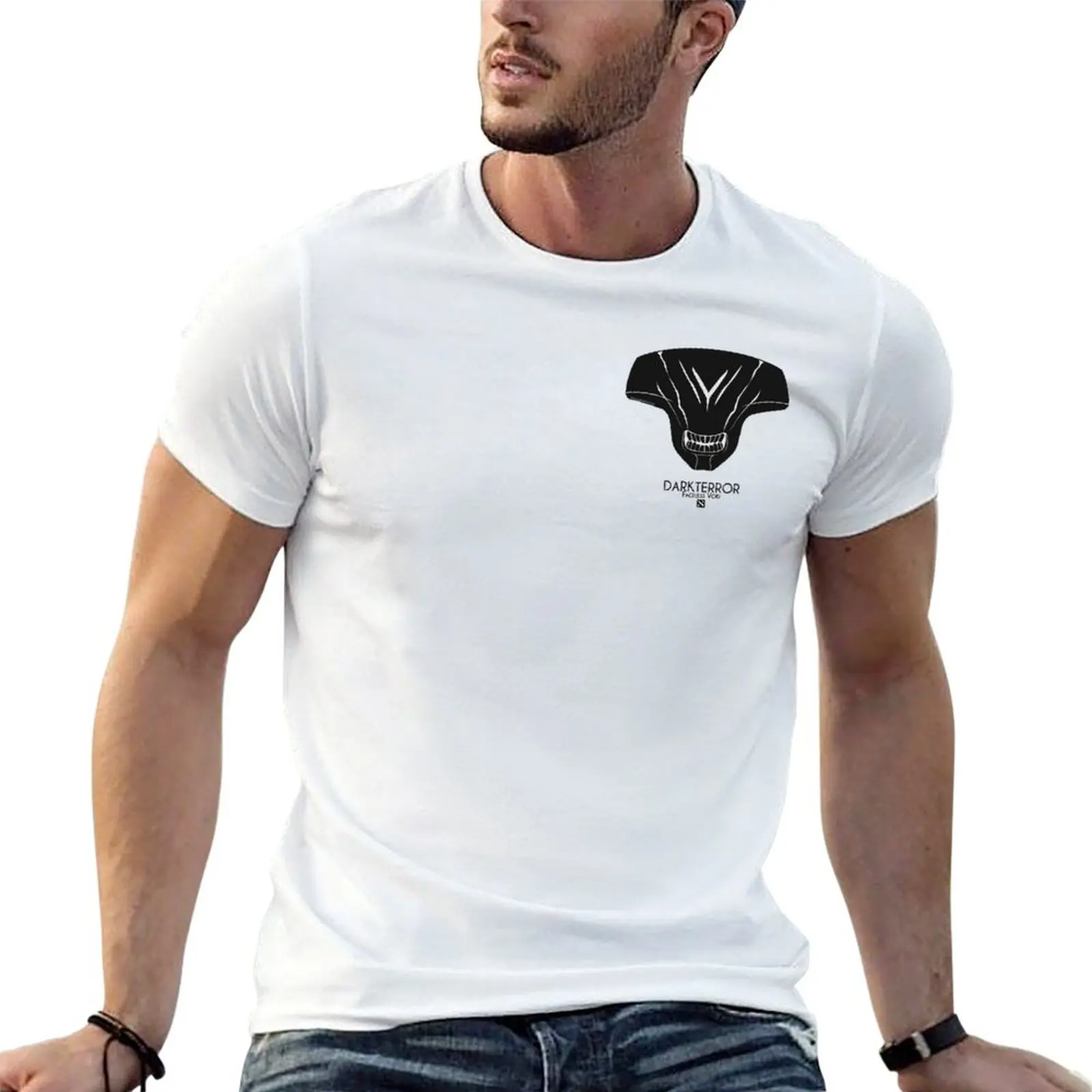 Футболка Dota 2 без лица, голубая архивная таможня, дизайн ваших собственных рубашек, графическая Хлопковая мужская футболка