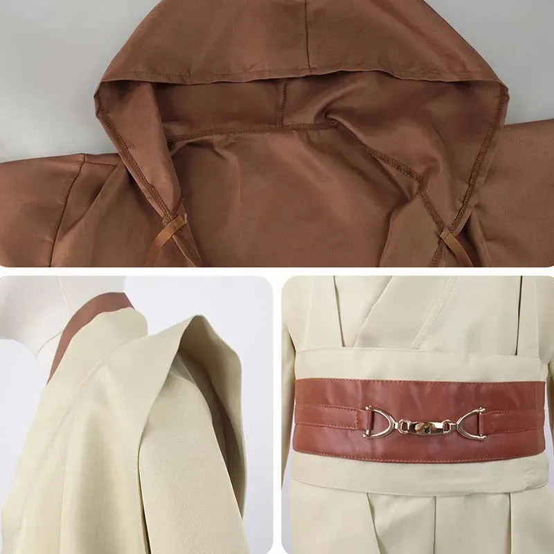 أوبي وان كينوبي تأثيري الكبار الرجال مقنعين رداء جيدي فارس ملابس لاكو تونك زي هالوين رداء مقنعين موحدة مجموعة كاملة