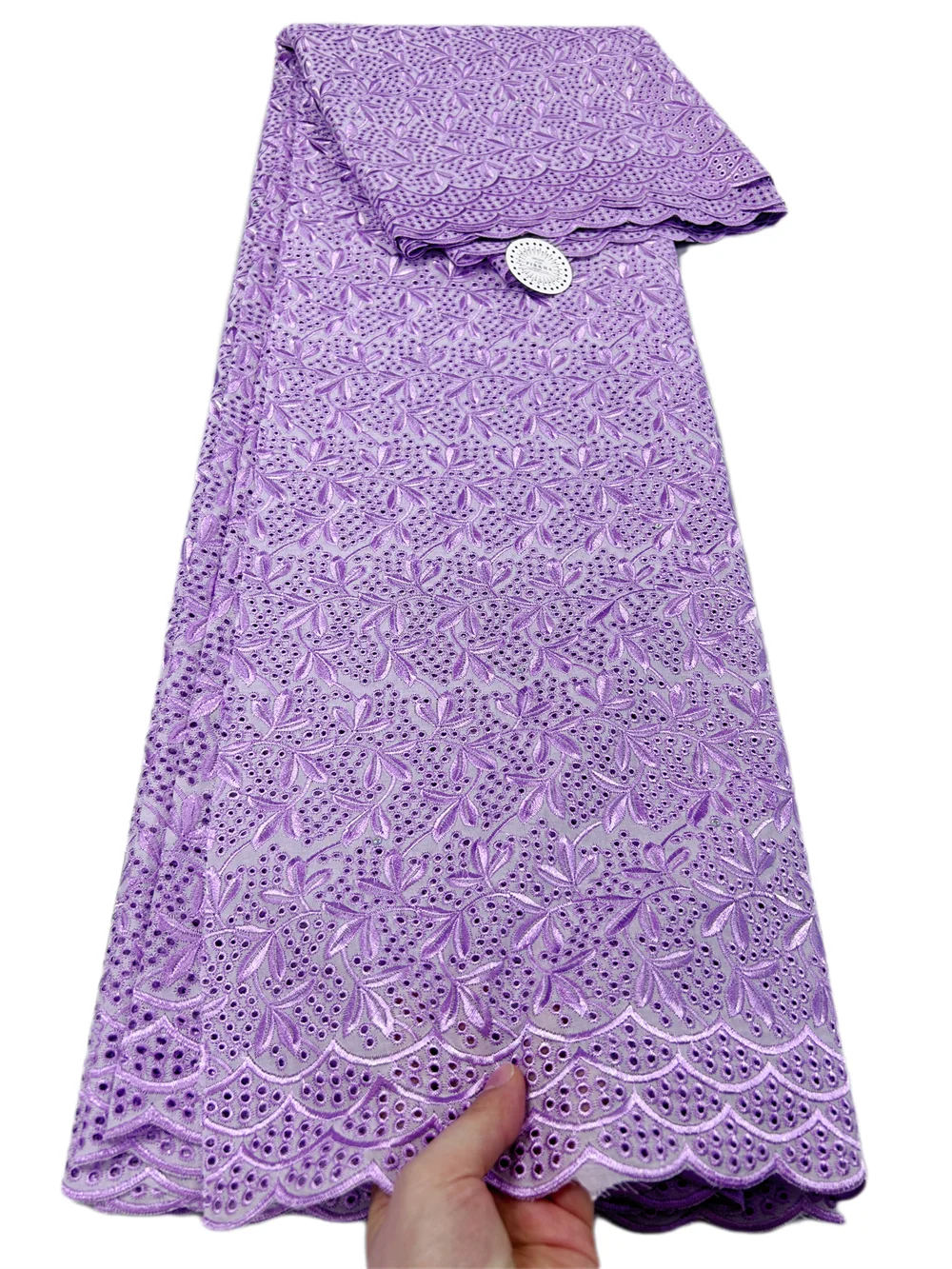 

Hot Purple African Dry100% Cotton Embroidery Dry Lace Fabric 2025 High Quality Swiss Voile Lace For Sewing Wedding Party Dresses