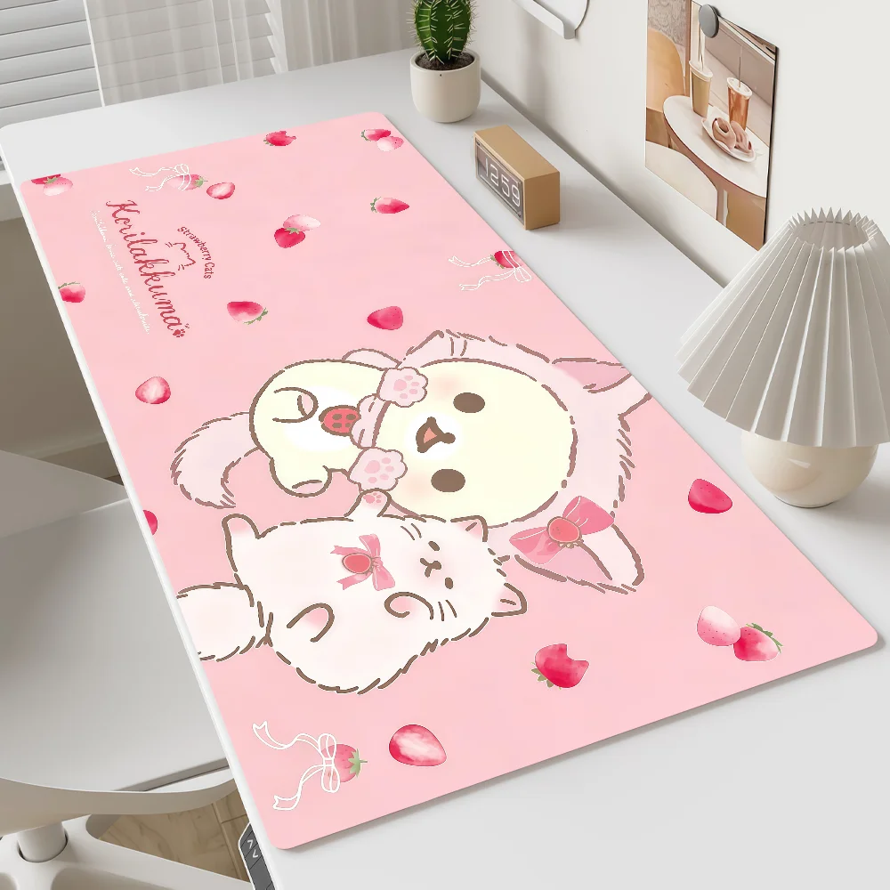 Mouse Cute Pad MousePad Non-slip Lockedge R-Rilakkuma Office Cartoon Student Gaming Thickened Large Writing Pad Cushion
