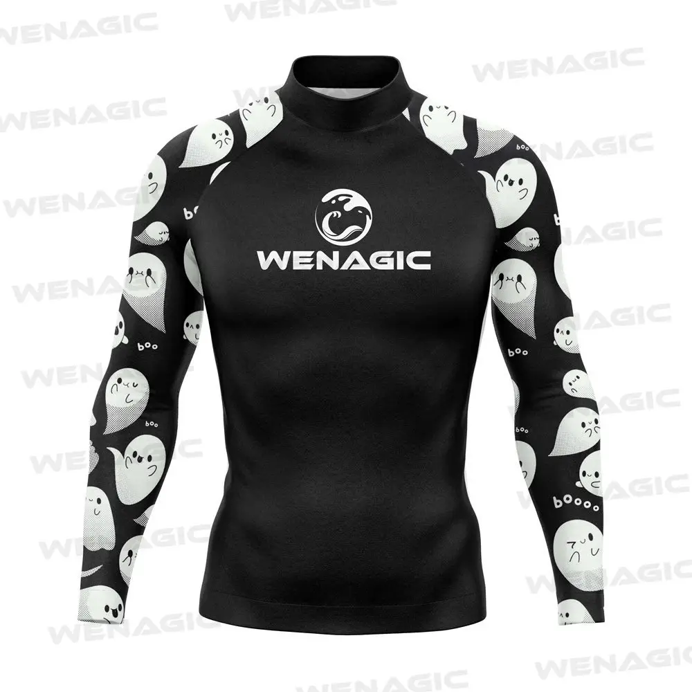 Men Rash Guard Surfing Diving Tee Swimwear Tight Long Sleeve T Shirt Swim Floatsuit Tops UV Swimming RashGuard Prevent Jellyfish