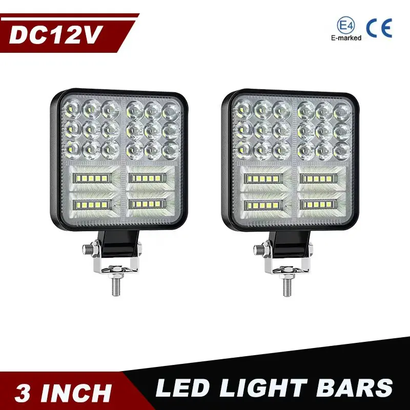 

Mini 3inch Waterproof Led Work Light Bar 38LED square Spotlight 12-24v Work Light Headlight For Truck SUV Off Road Driving Light