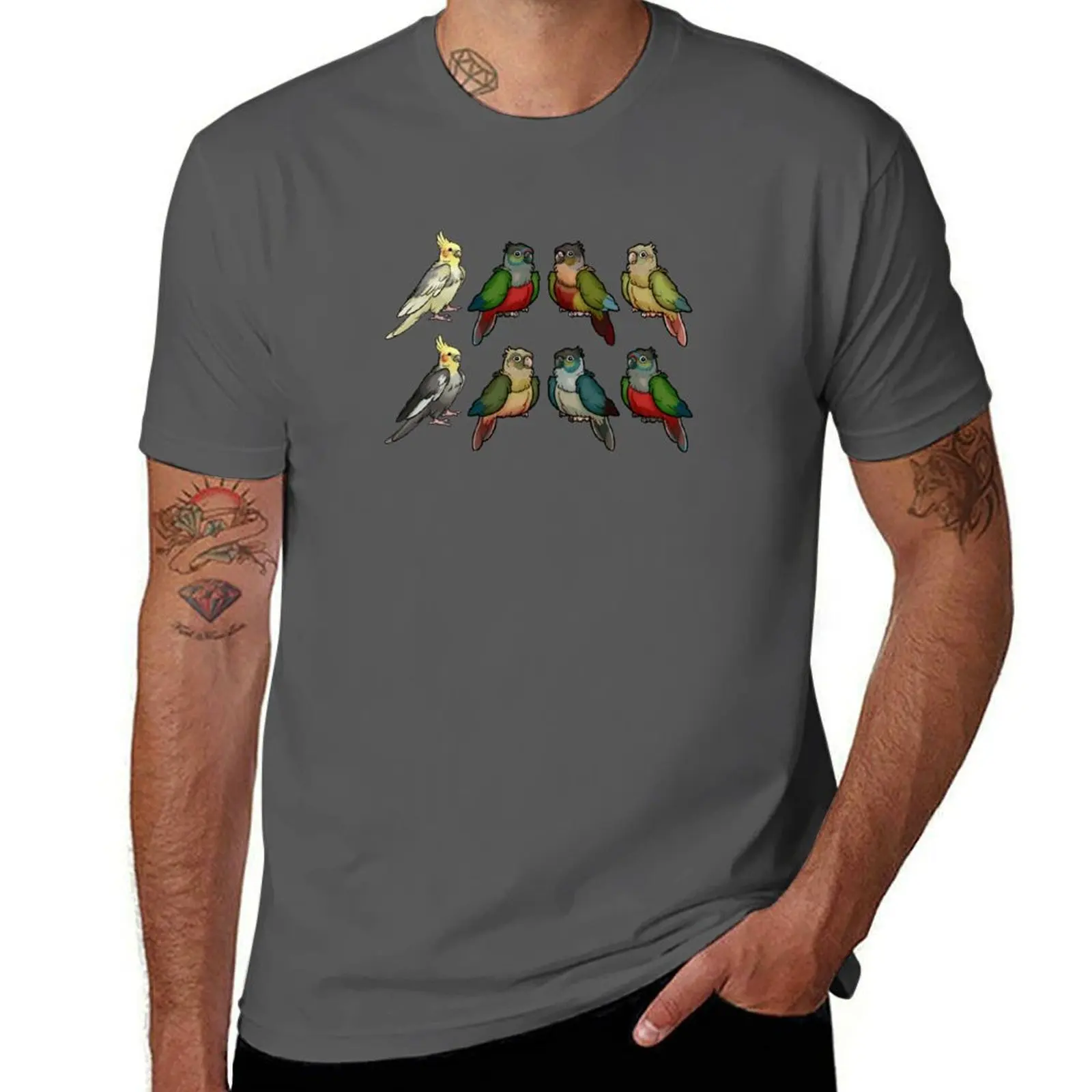 The Parrot Flock of BirdNerdSophie and TheParrotTeacher T-Shirt custom shirt graphic tee shirt mens fashion