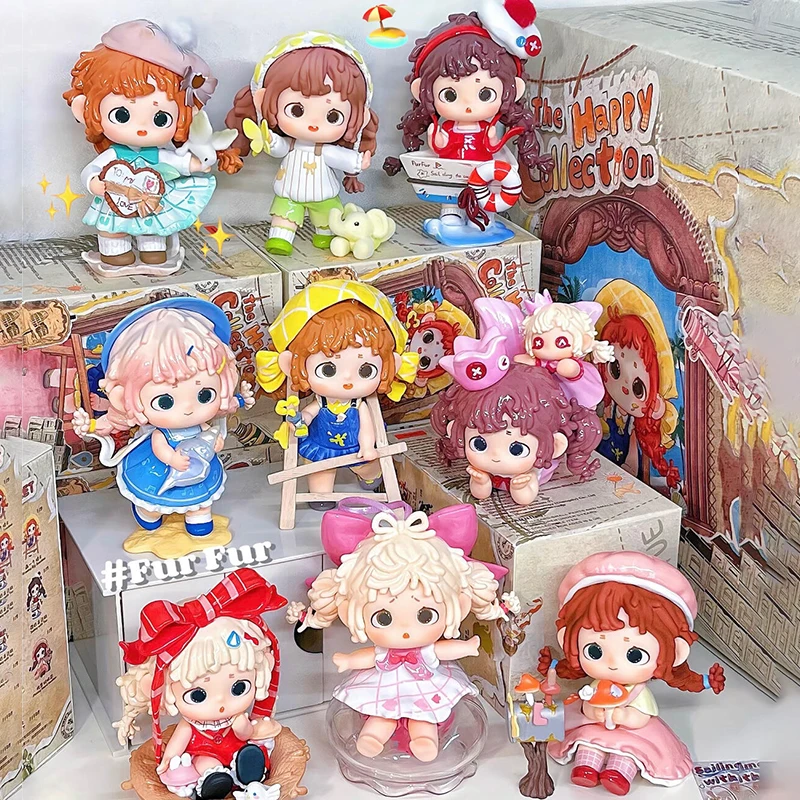 

FuFu The Happy Collection Series Blind Box Cute FuFu Action Figure Mystery Box Kawaii Anime Statue Desk Decor Surprise Bag Toys