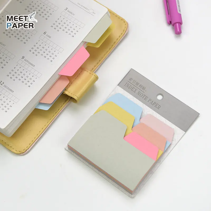 90pcs Morandi Memo Pad Ledger Index Tab Sticky Note per Page Marker Planner Self-stick Note forniture di cancelleria per ufficio scolastico