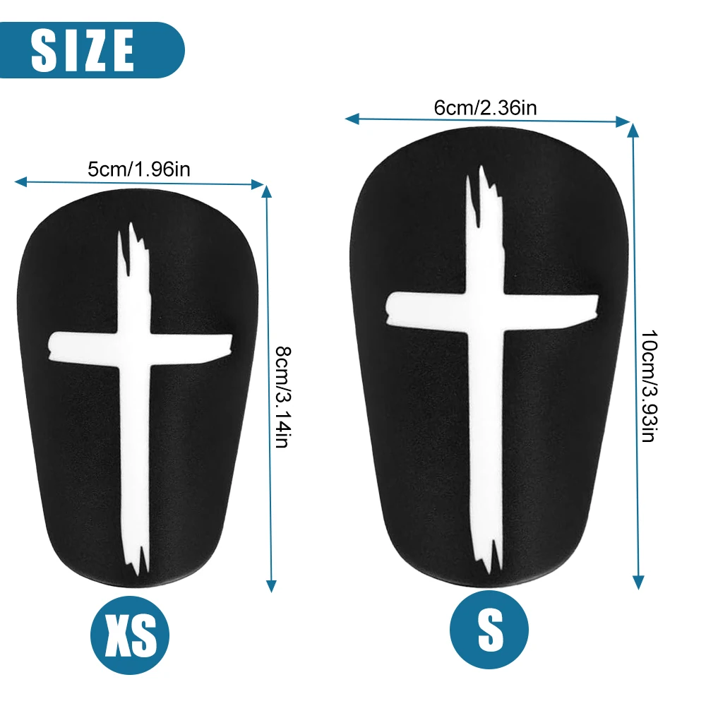 1Pair Comfortable Mini Soccer Shin Guards, Black White Cross Protective Football Leg Pads Equipment for Youth Boys Girls Adults