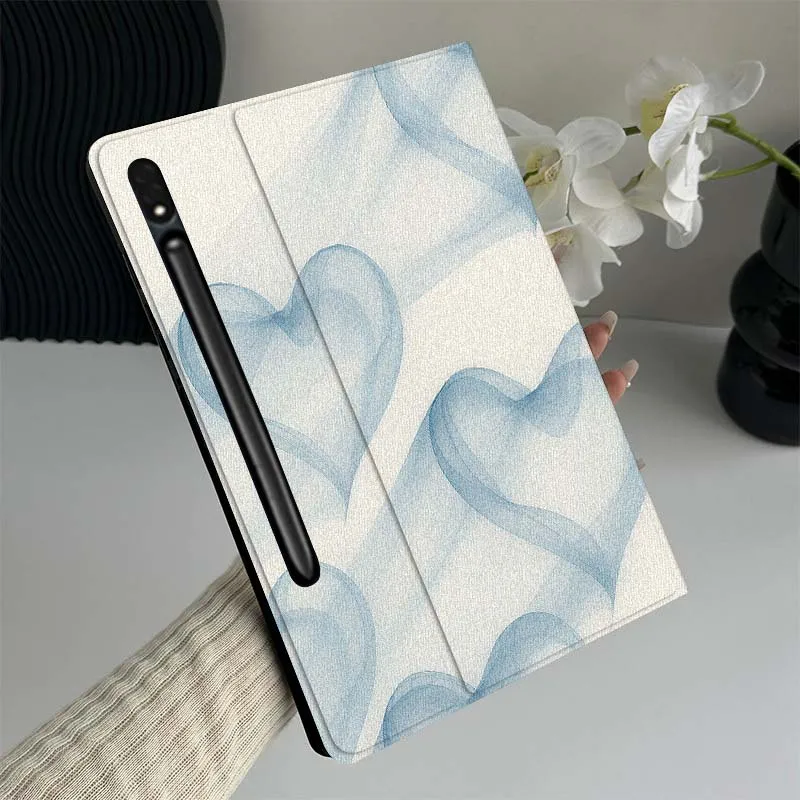 

Blue Heart Pattern Art Tablet Case For Samsung Galaxy Tab S7 S8 S9 S10 FE Lite Gift