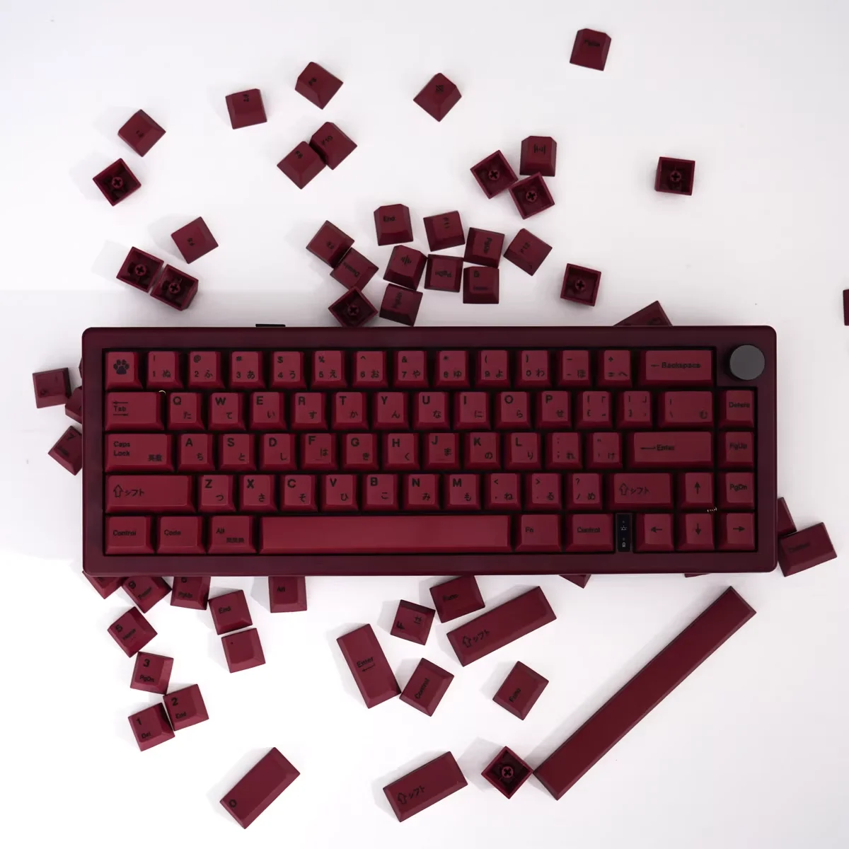 Gmk ปุ่มกดสีแดงแบบมินิมอลลิสต์ปุ่มกด PBT 140ปุ่มสีเชอร์รี่โปรไฟล์สีย้อม-ซับส่วนบุคคลสำหรับ MX สวิตช์คีย์บอร์ดเชิงกล