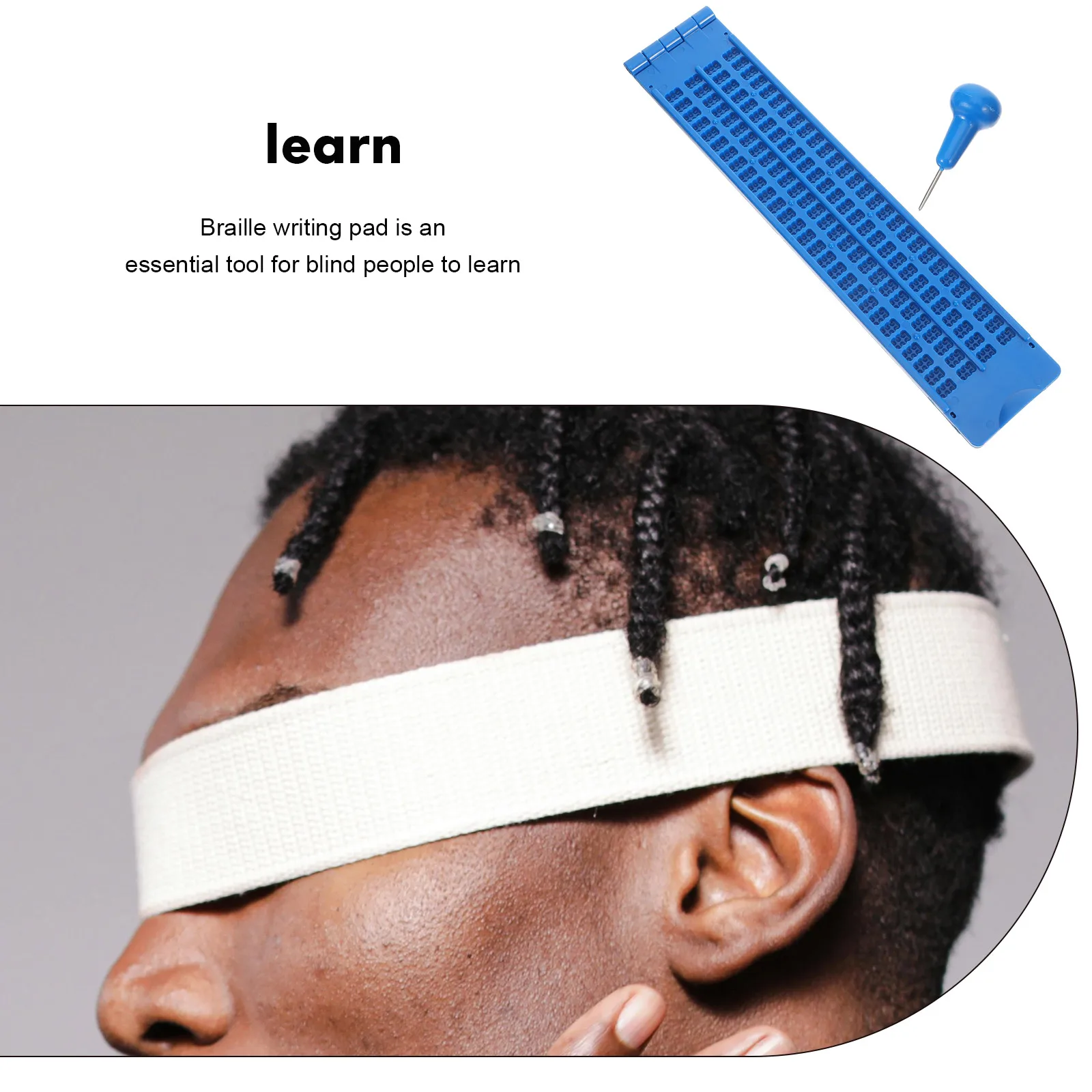 

Набор для письма шрифтом Брайля для слепых: портативная пластиковая доска с пером, прочная, не деформируется