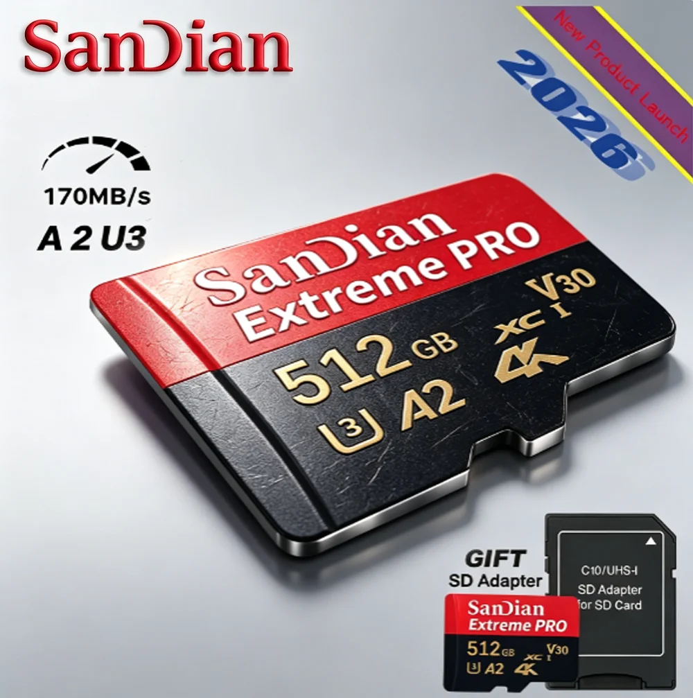 Карта памяти Micro SD 128 ГБ 256 ГБ TF для Samsung Galaxy Xiaomi Huawei - U3 V30 Class 10, высокоскоростная, для расширения памяти мобильных телефонов