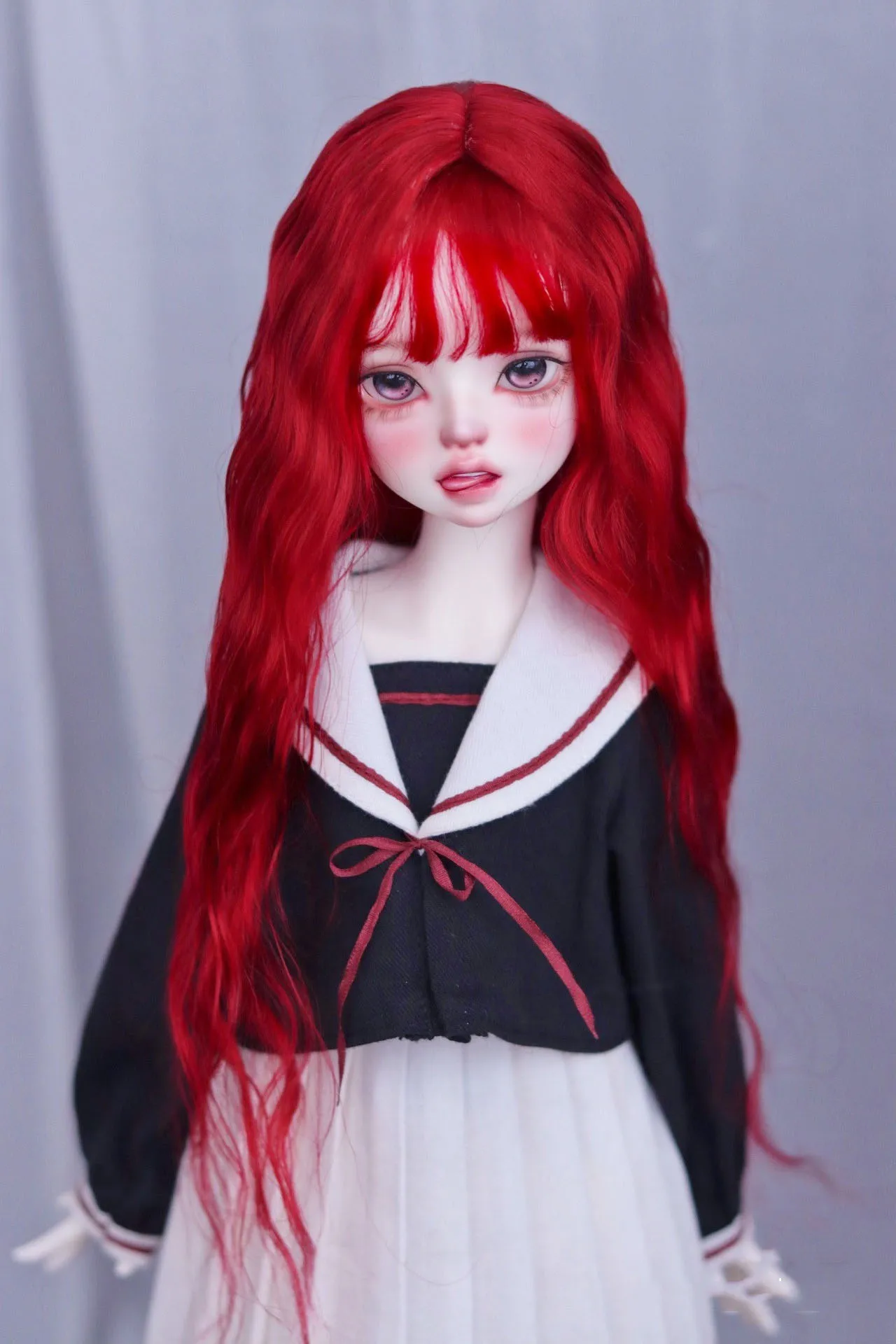 

Волосы для куклы 1/3 1/4 BJD, волосы куклы, парики из красного мохера Neptune