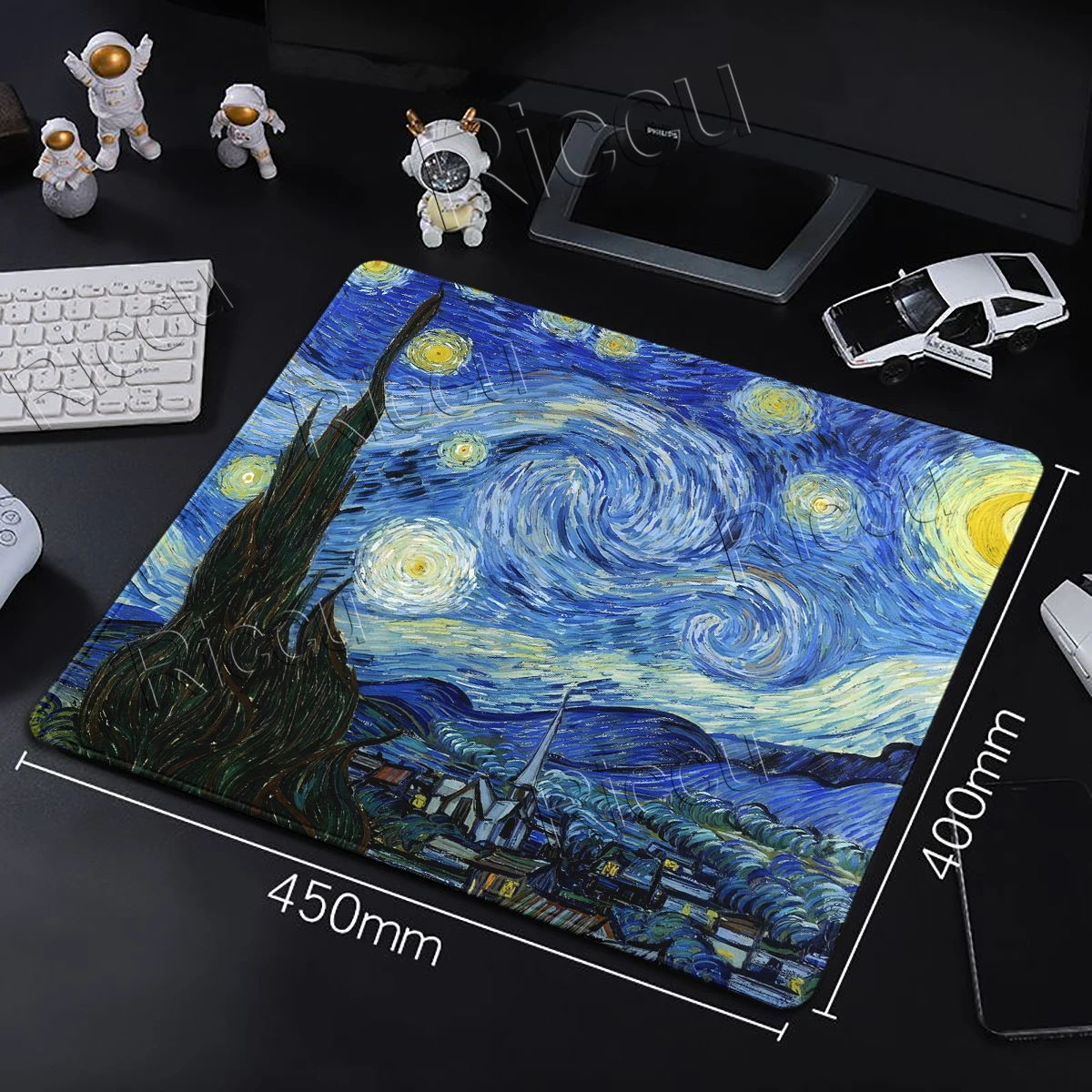 Van Gogh Oil Painting The Starry Night Mouse Pad Small Gaming Laptops Computer Keyboard Mats PC Accessories Non-slip Rubber Rugs