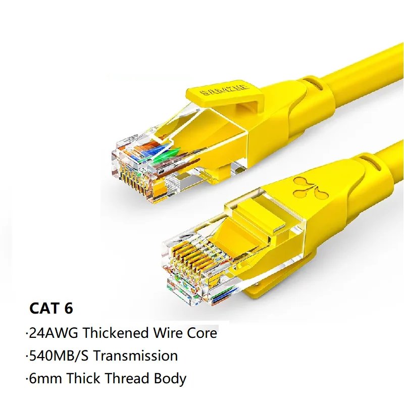 SAMZHE Ethernetkabel Cat6 Gigabit Hoge Snelheid 5Gbps Internetkabel RJ45 Netwerk LAN Kabel voor Laptop Router RJ45 Internetkabel