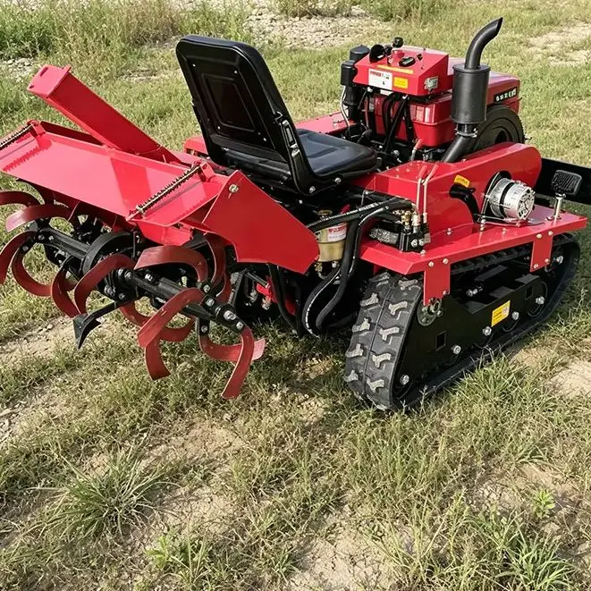 

Customized Multi-Scene Ride-On Plowing Tractor, Crawler Rotary Tiller & Small Farm Micro Tiller
