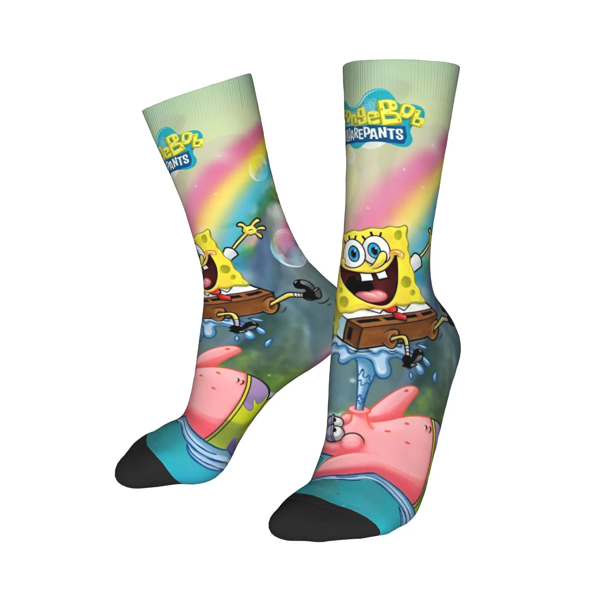 SpongeBobed cartoon anime  Socks for Women Men Merchandise All Seasons  Warm Middle Tube Socks Sweat Absorbing