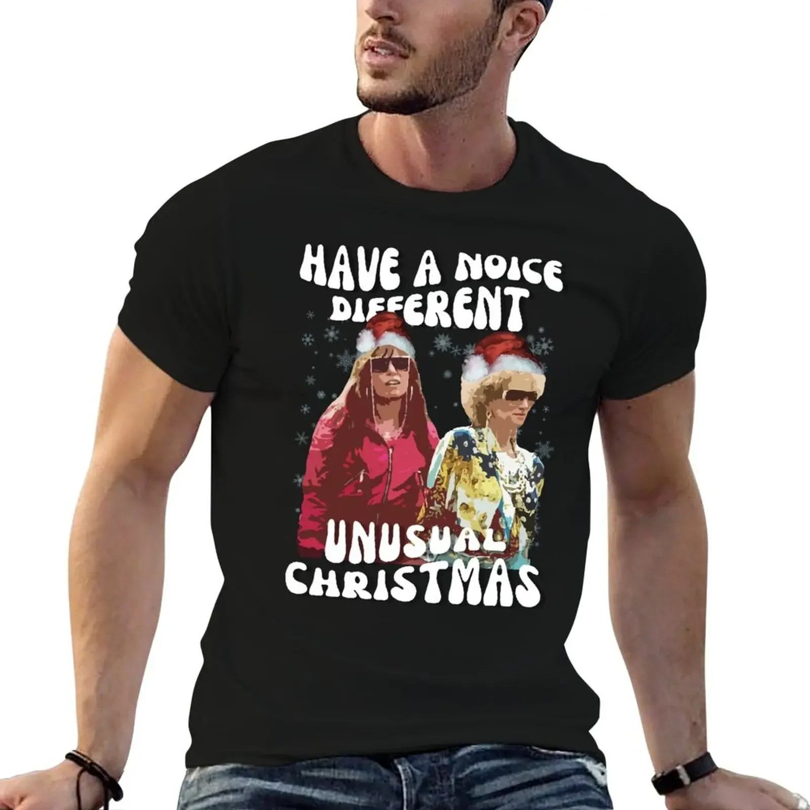 Kath and Kim Have A Noice Different Christmas Hats T-Shirt blacks aesthetic clothes tops mens t shirts casual stylish