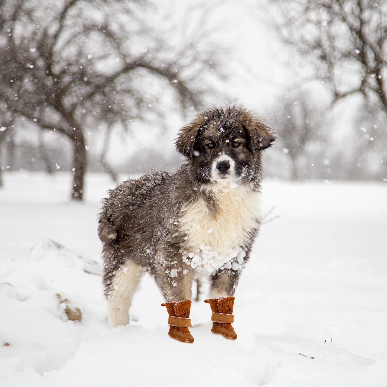 

4 Pcs Doggy Booties for Snow Boots Sock Pet Coffee Outdoor Shoes