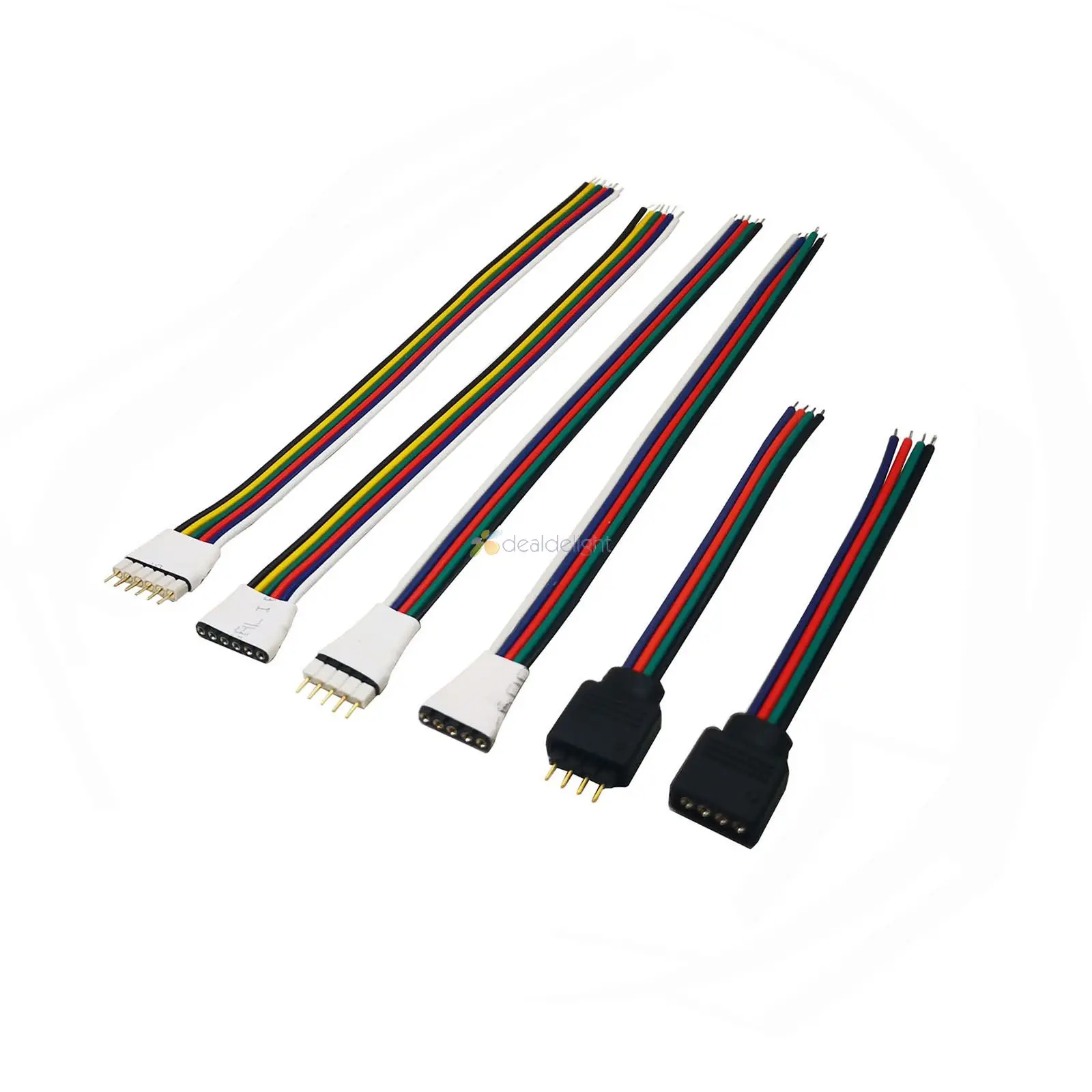 5 Pairs 4pin 5pin 6pin Male/Female Strip To Controller 2.54mm Adapter Cable Wire for RGB RGBW RGB+CCT LED Strip light