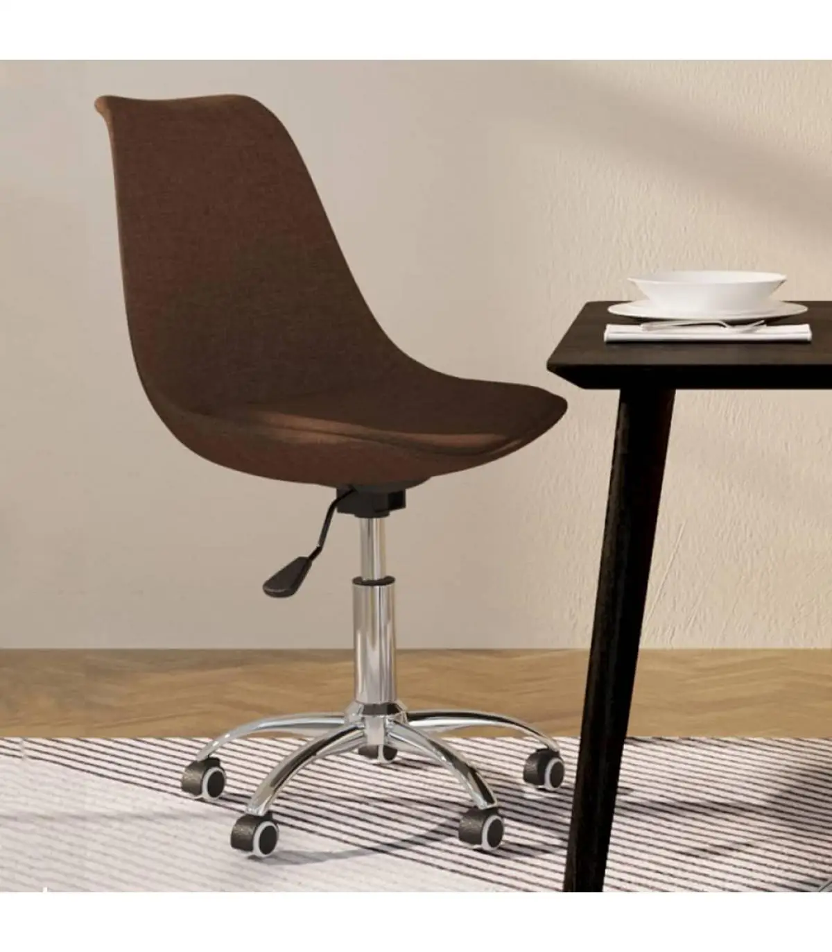 Brown Fabric Swivel Dining Chair Dining Chair