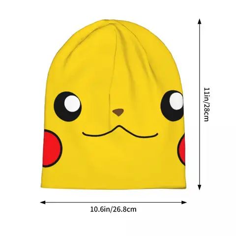 Mössa Pikachu Herr Dam Tunn Mössa Japansk Tecknad Anime Pokemon Höst Vår Varm Mössa Hiphop Skullies Mössor Kepsar 6 best sales motorhuv pikachu - №4