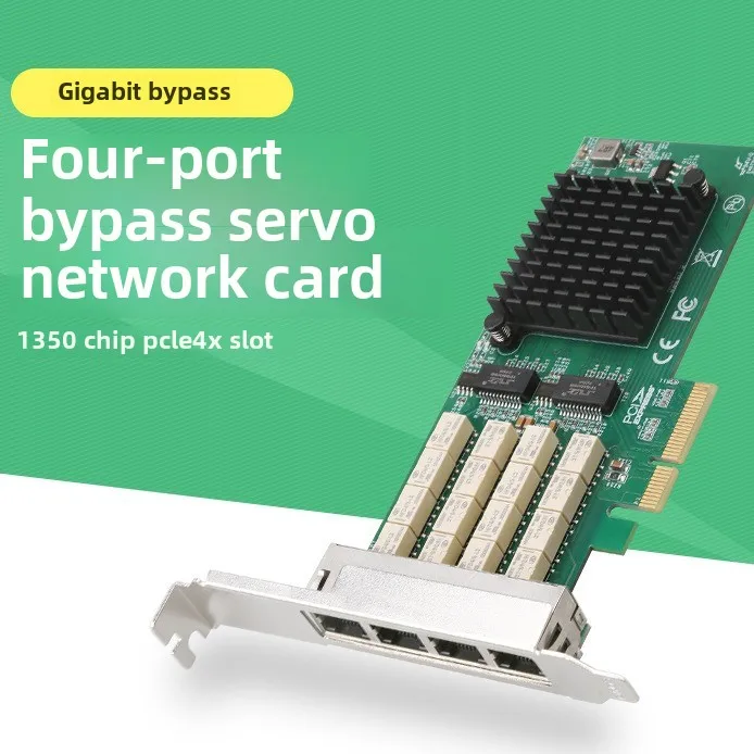 wholesale PCIE X4 2-port 4-port Gigabit Bypass Power Off Bypass Direct Network Card I350 Chip Server Network Card