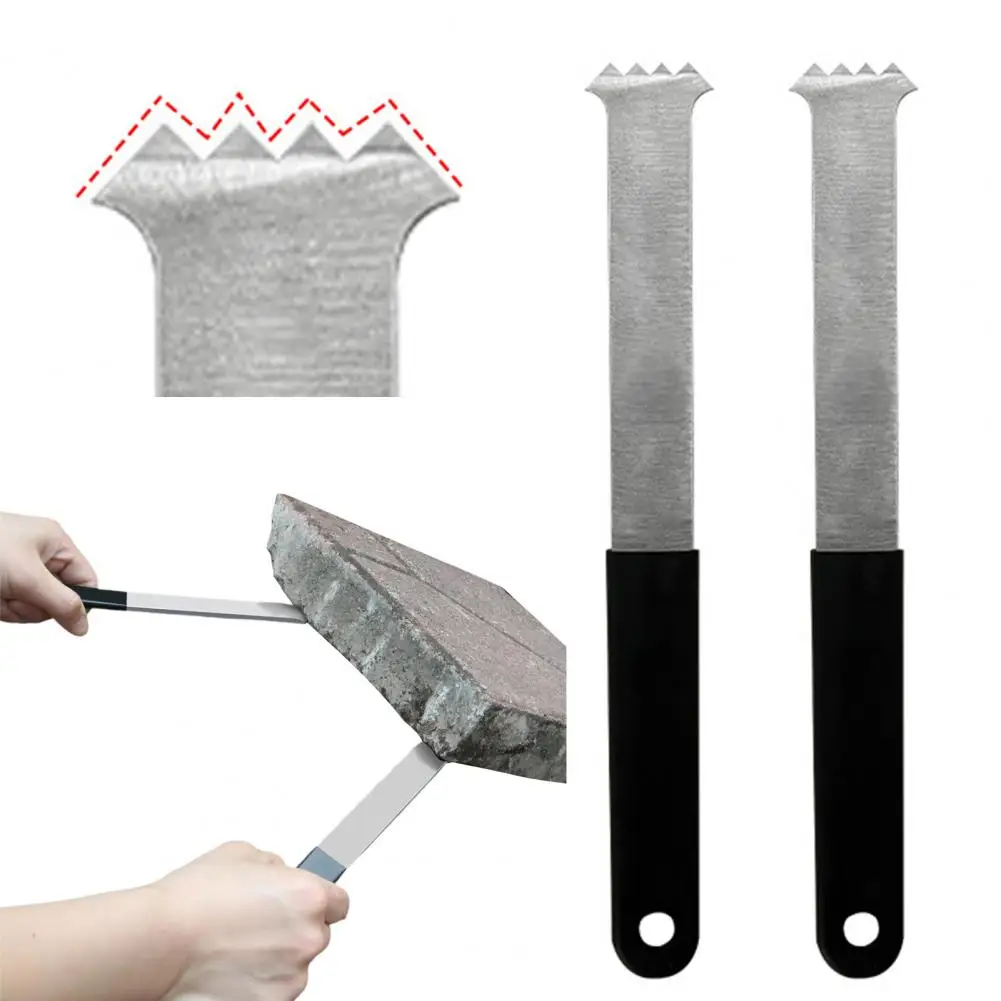Rubber Handle Paving Puller 2 Pcs Paver Removal Tool Set with Micro-tooth Grooves Non-slip Rubber Handle Lawn Garden Patio Brick